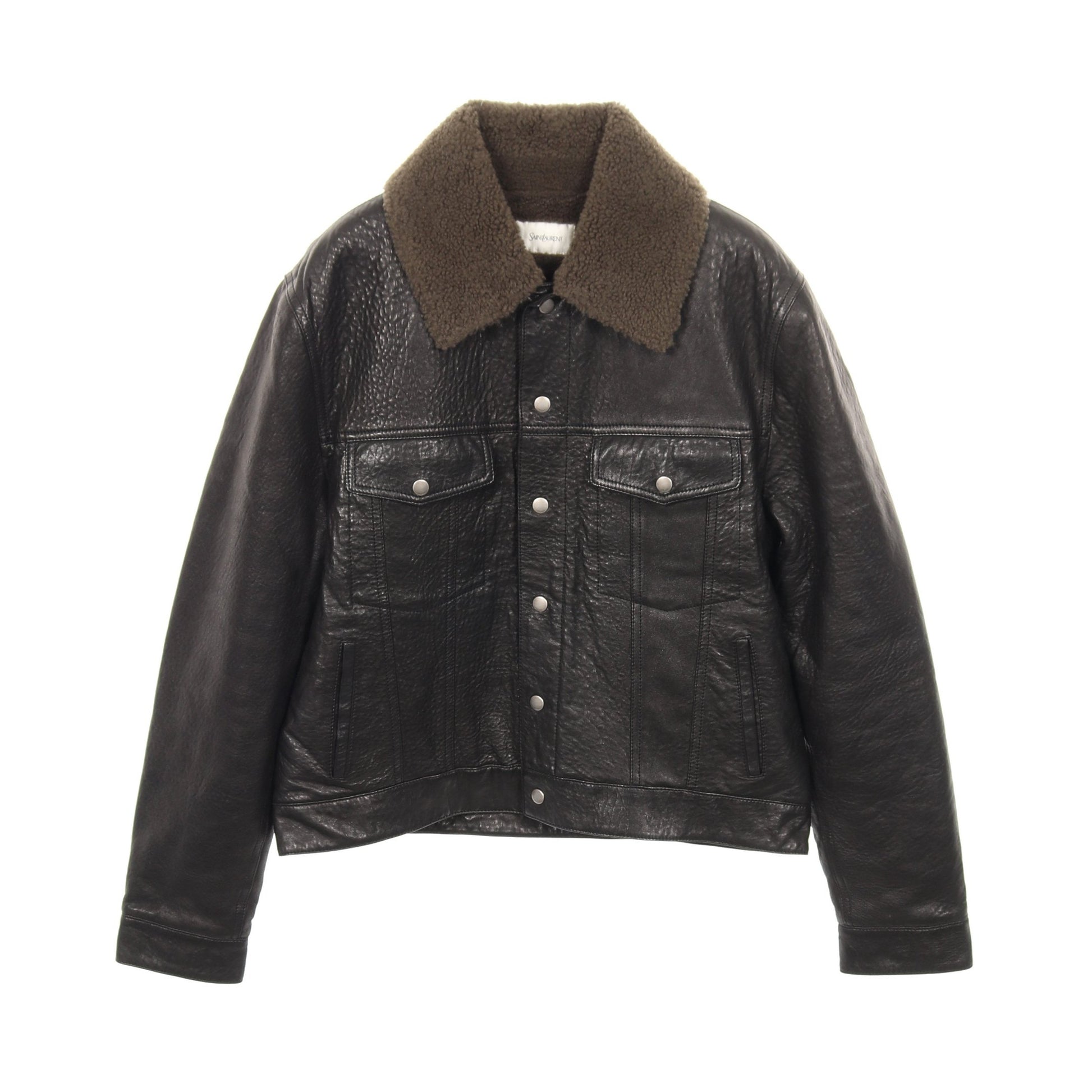 レザージャケット ムートン ブラック カーキグリーン サンローランパリ アウター SAINT LAURENT PARIS