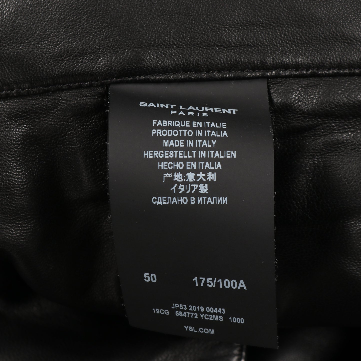 キルティングコート ラムレザー ブラック フード付き 中綿 サンローランパリ アウター SAINT LAURENT PARIS