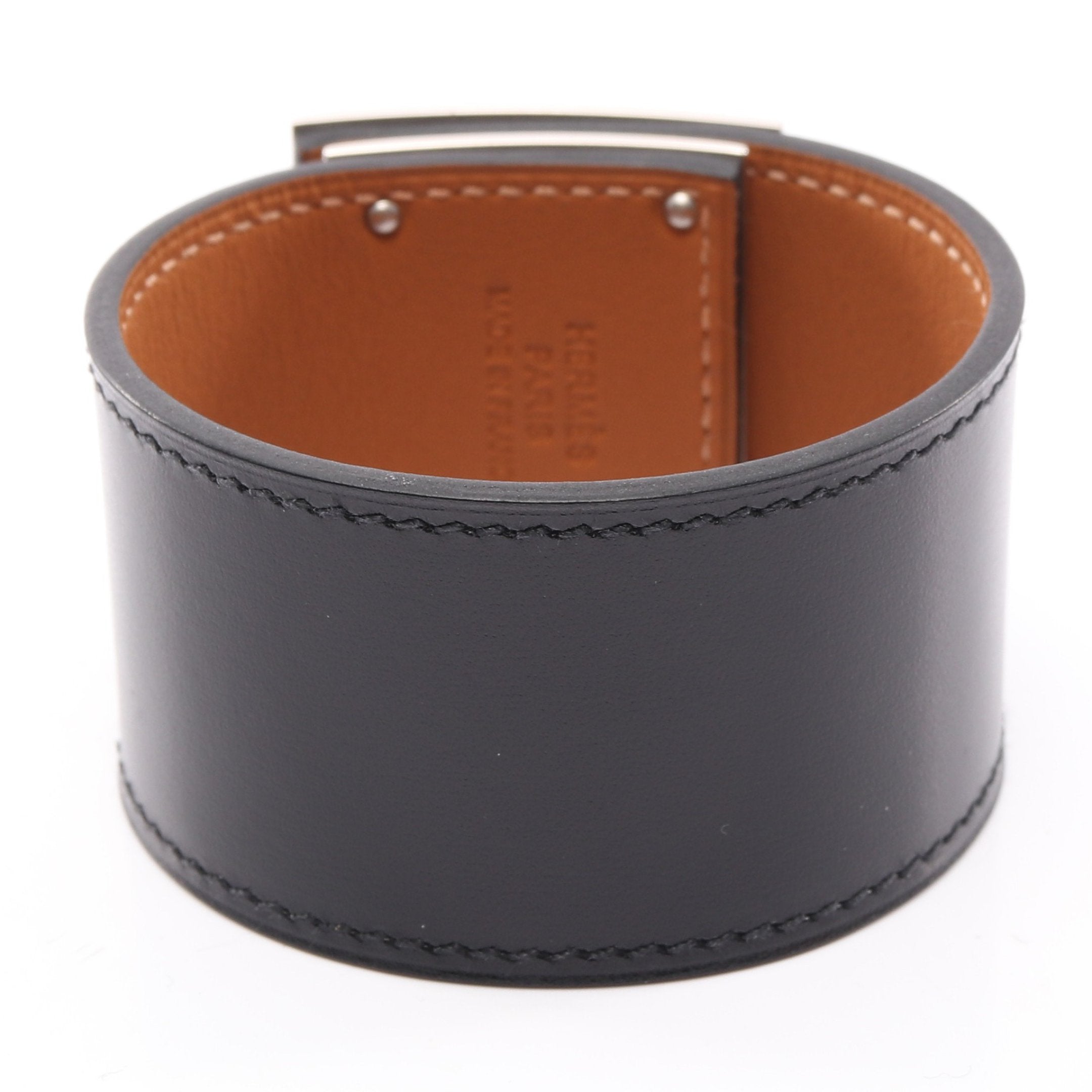 HERMES ケリードッグ　バングル　レザー　ブラック レザーブレスレット-《ケリー・