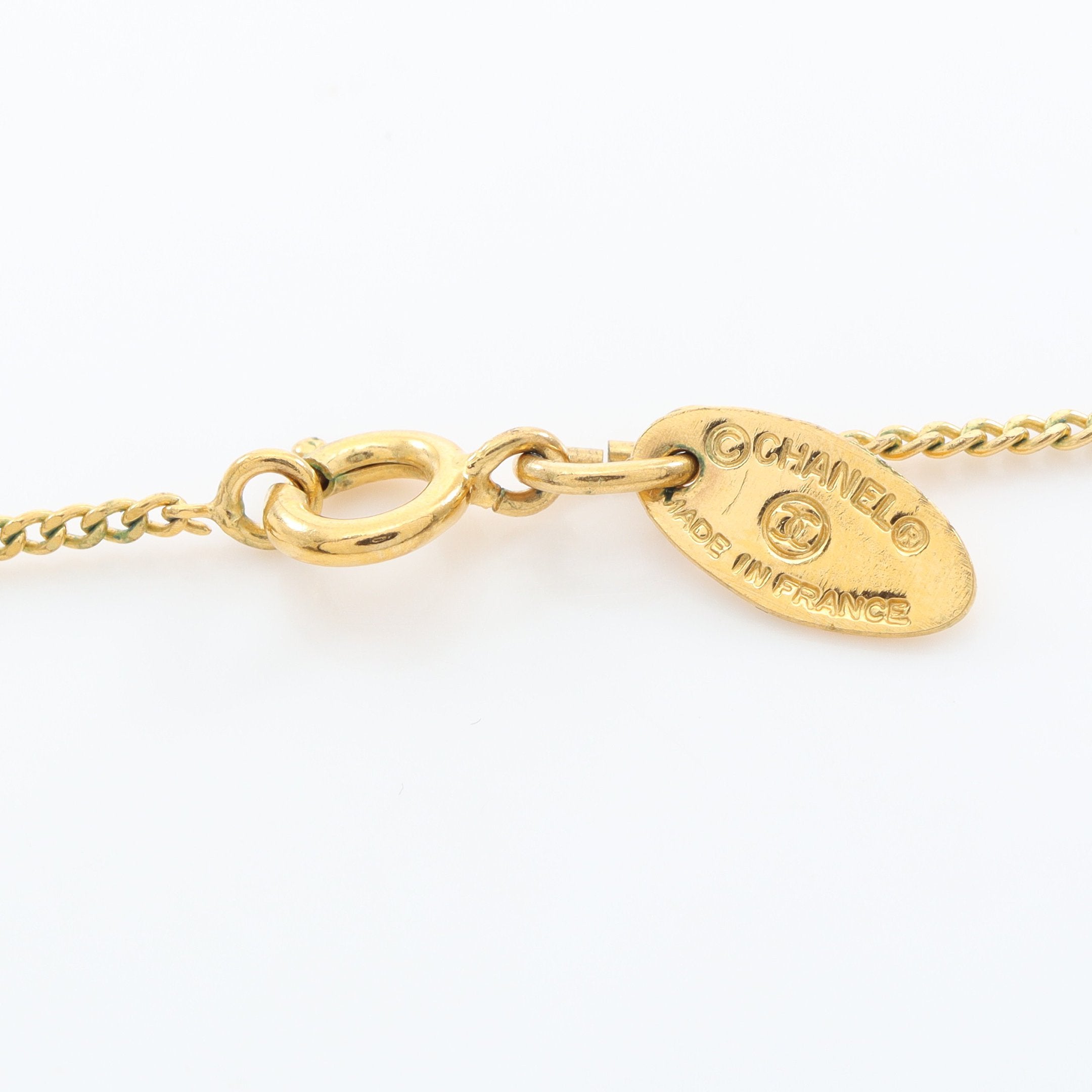 ロゴ ネックレス GP フェイクパール ゴールド オフホワイト