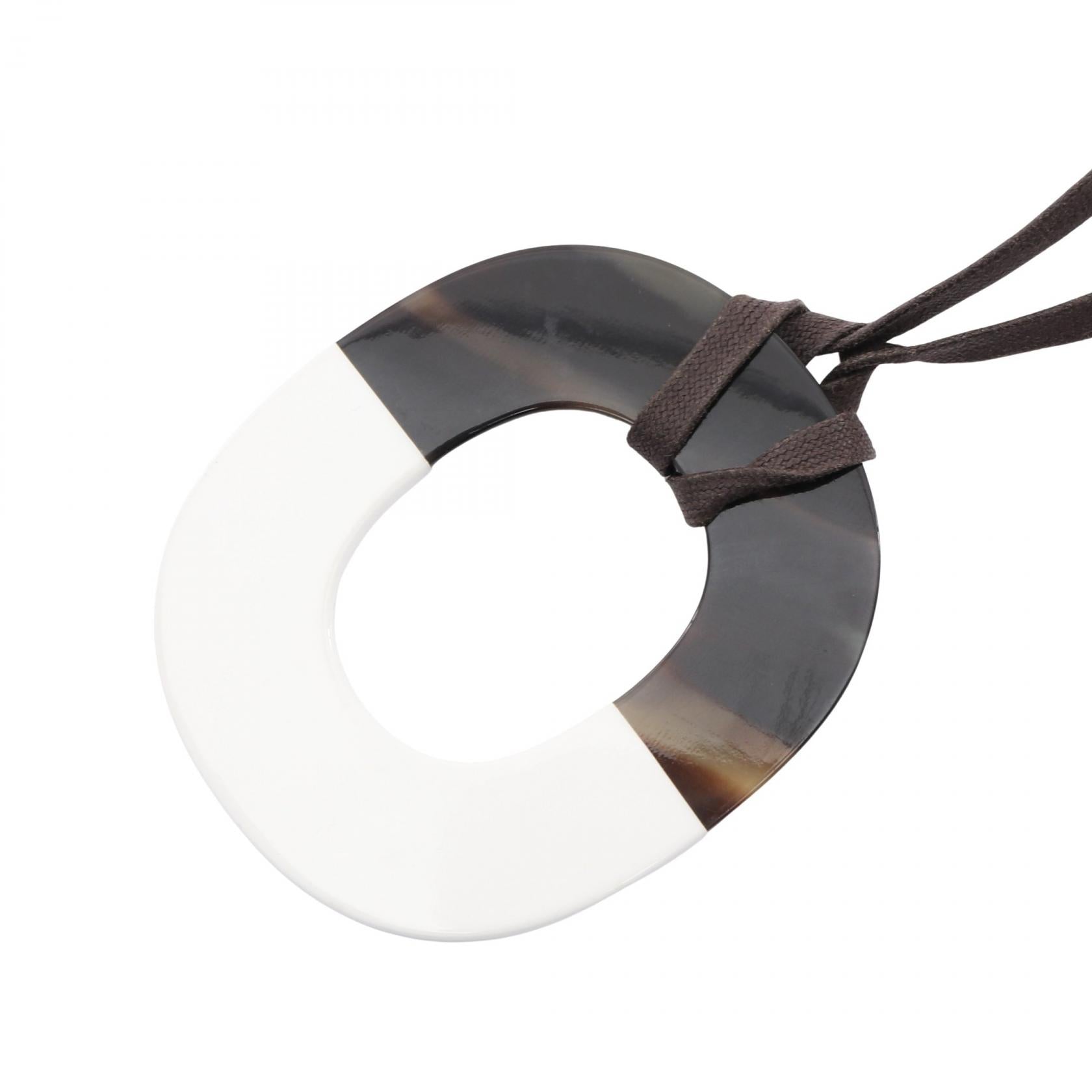 イムス ネックレス バッファローホーン ブラウン ホワイト エルメス