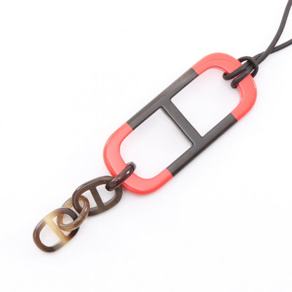 アマール ネックレス バッファローホーン レザー ピンクレッド ブラウン エルメス アクセサリー HERMES