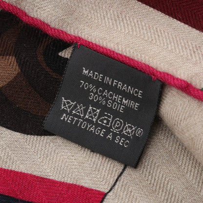 レクタングル Cheval a la Couverture ストール ショール カシミヤ シルク ベージュ マルチカラー エルメス 財布・小物 HERMES