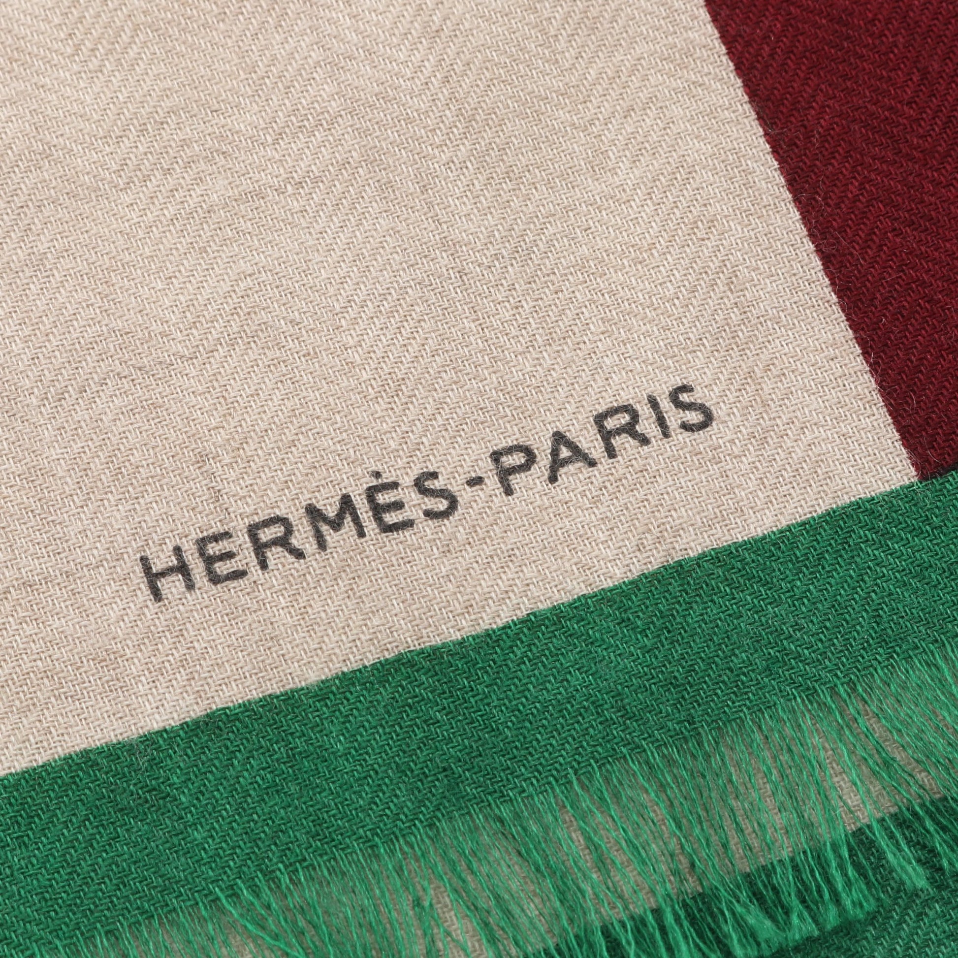 レクタングル Cheval a la Couverture ストール ショール カシミヤ シルク ベージュ マルチカラー エルメス 財布・小物 HERMES