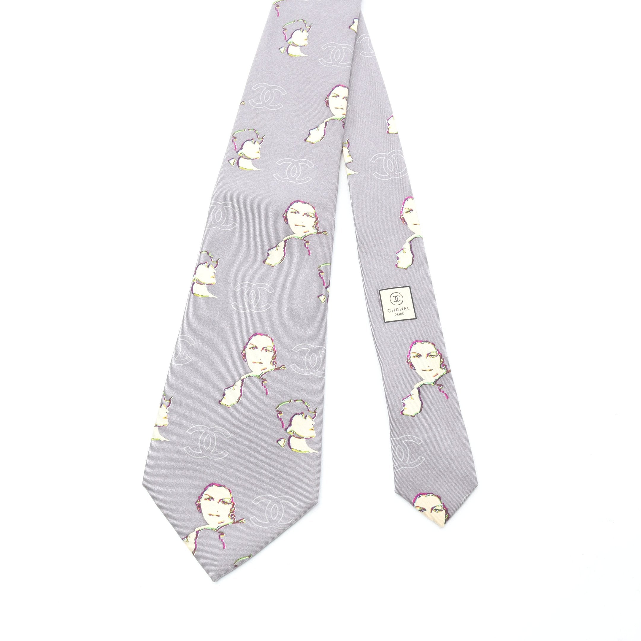 ココマーク ネクタイ シルク グレー マルチカラー シャネル – RECLO