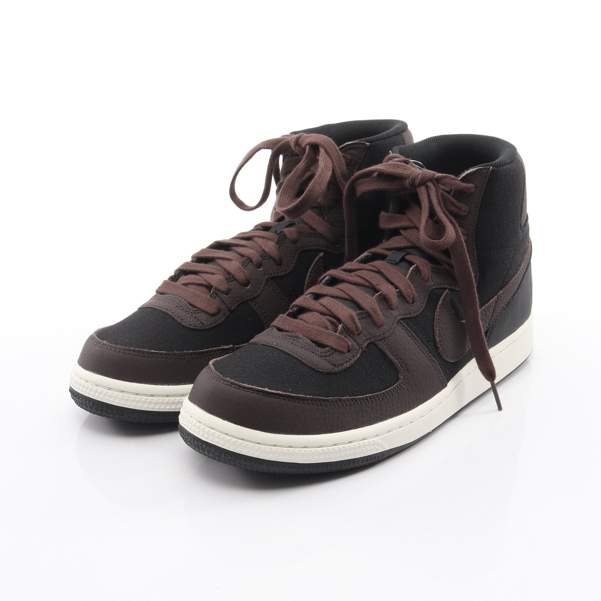 TERMINATOR HIGH ハイカットスニーカー キャンバス レザー ブラック ダークブラウン ナイキ シューズ NIKE