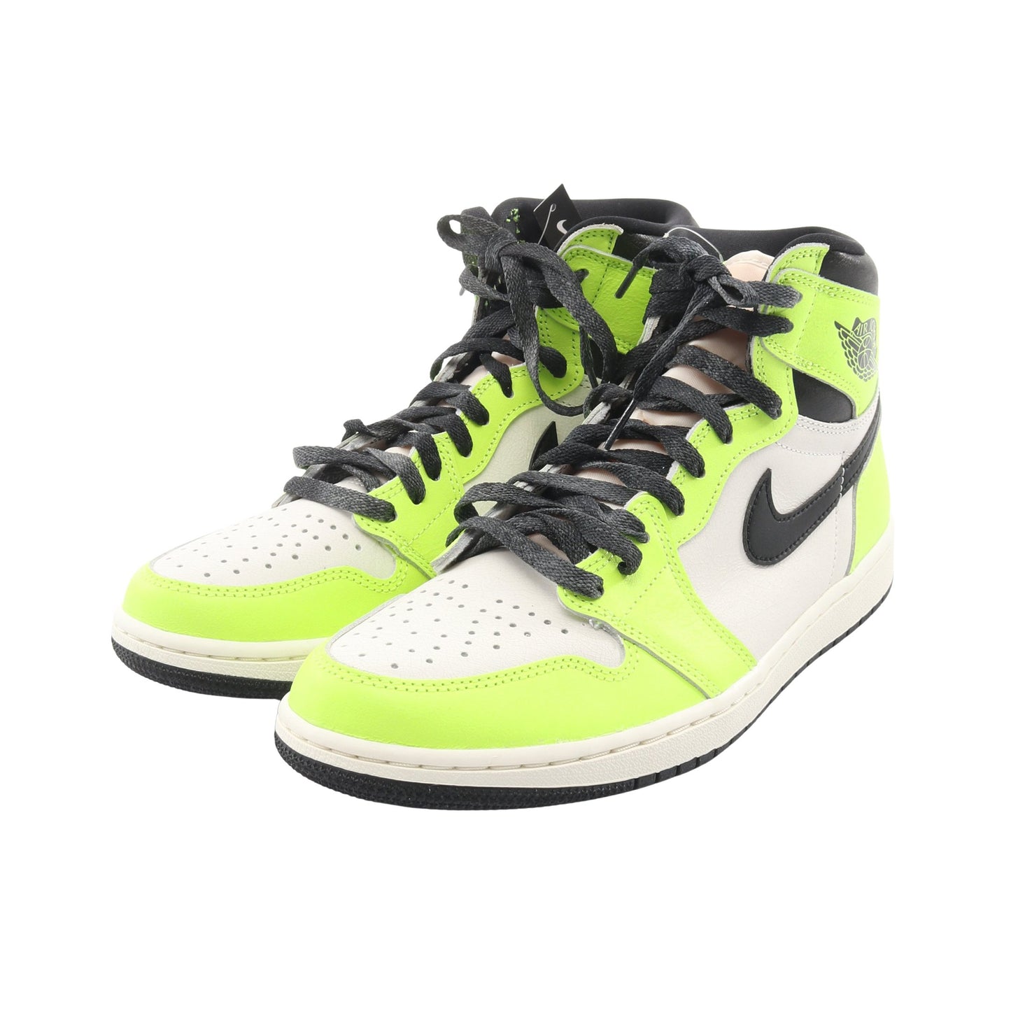 AIR JORDAN 1 RETRO HIGH OG ハイカットスニーカー レザー ホワイト イエローグリーン ブラック ナイキ シューズ NIKE