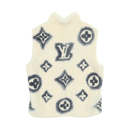 モノグラム ベスト ミンク ホワイト ブルー ルイヴィトン アウター LOUIS VUITTON