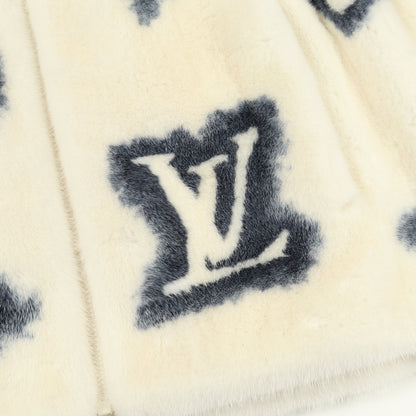モノグラム ベスト ミンク ホワイト ブルー ルイヴィトン アウター LOUIS VUITTON