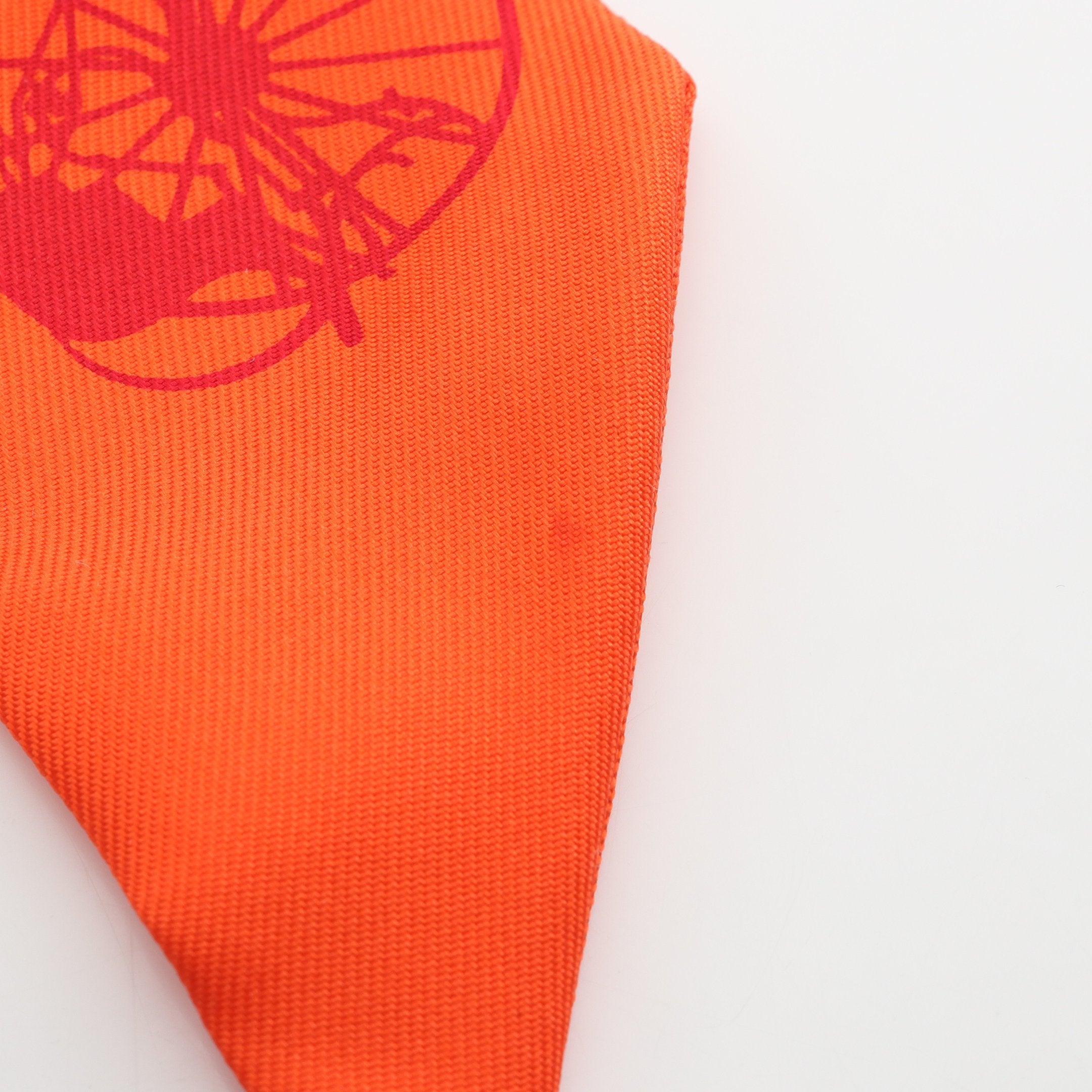 HERMES エルメス スカーフ ツイリー リボン オレンジ ツイリー リボン スカーフ 馬車柄 シルク オレンジ レッド エルメス