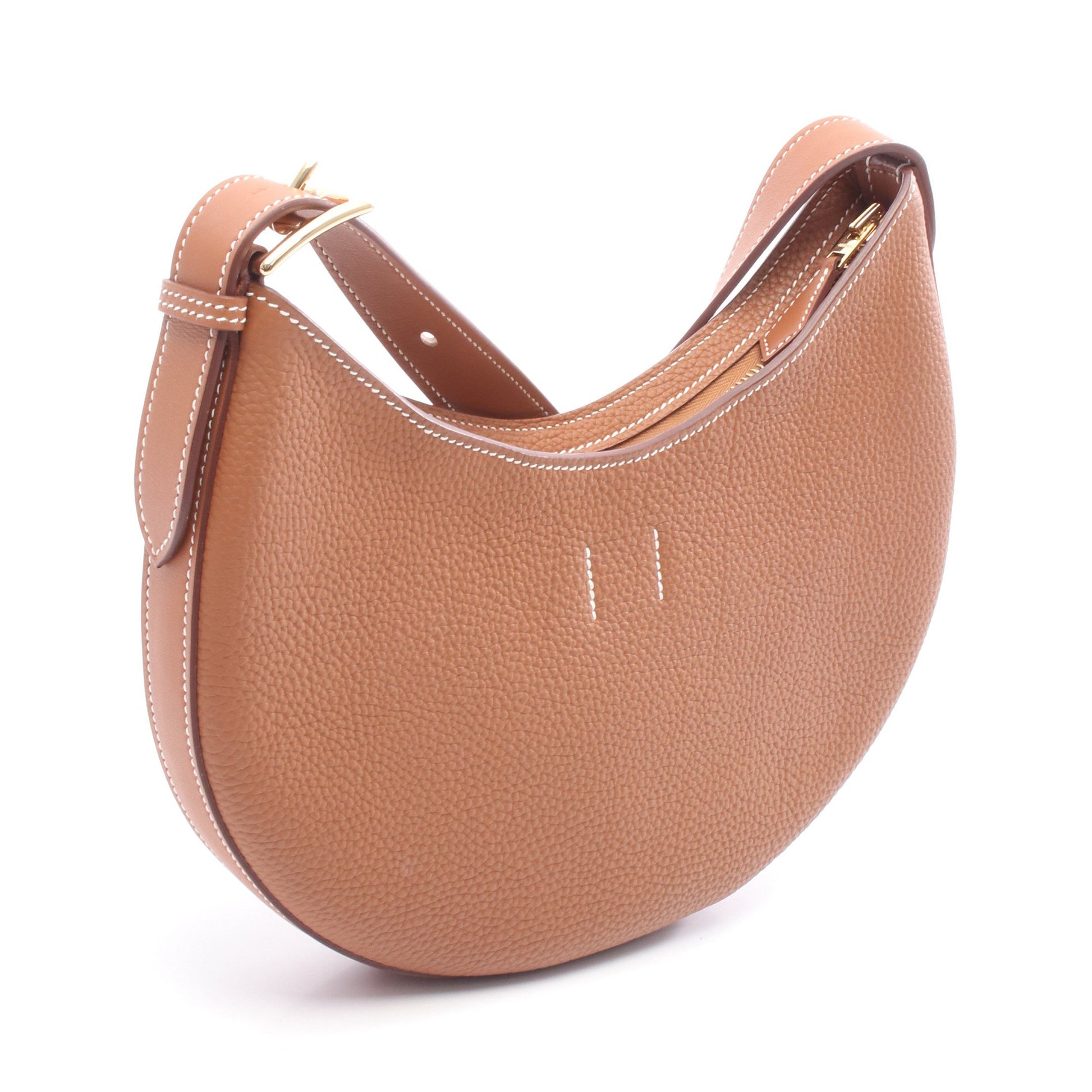 プティ アルソン ゴールド ショルダーバッグ トゴ ヴォースイフト ブラウン ゴールド金具 W刻印 エルメス バッグ HERMES