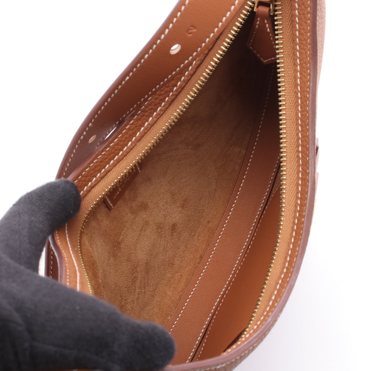 プティ アルソン ゴールド ショルダーバッグ トゴ ヴォースイフト ブラウン ゴールド金具 W刻印 エルメス バッグ HERMES