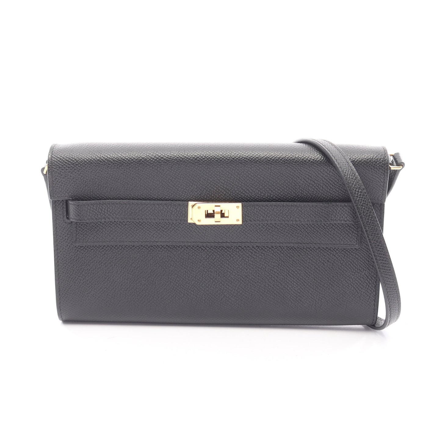 ケリートゥーゴー ショルダーウォレット ヴォーエプソン ブラック シルバー金具 U刻印 エルメス バッグ HERMES