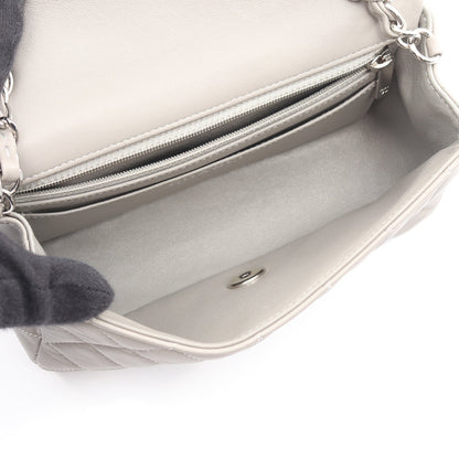 ミニマトラッセ20 チェーンショルダーバッグ ラムスキン グレー シルバー金具 シャネル バッグ CHANEL