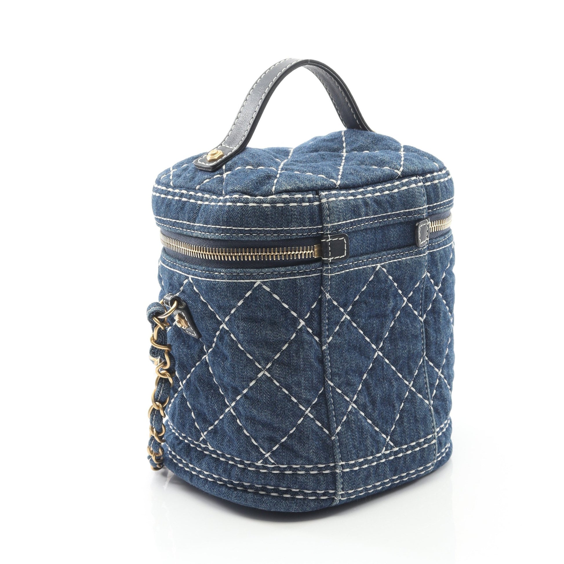 ココマーク バニティバッグ チェーンショルダーバッグ デニム ブルー ゴールド金具 2WAY シャネル バッグ CHANEL