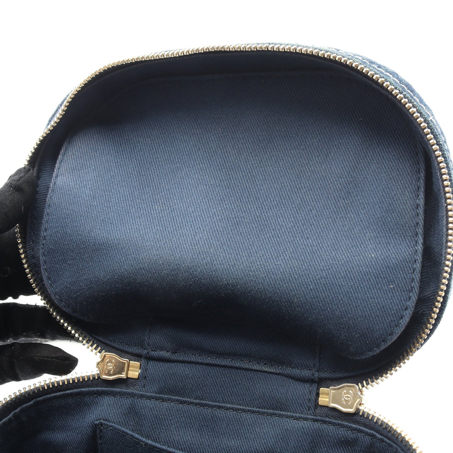 ココマーク バニティバッグ チェーンショルダーバッグ デニム ブルー ゴールド金具 2WAY シャネル バッグ CHANEL