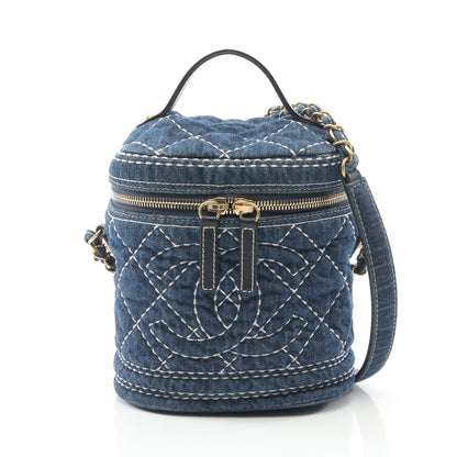 ココマーク バニティバッグ チェーンショルダーバッグ デニム ブルー ゴールド金具 2WAY シャネル バッグ CHANEL