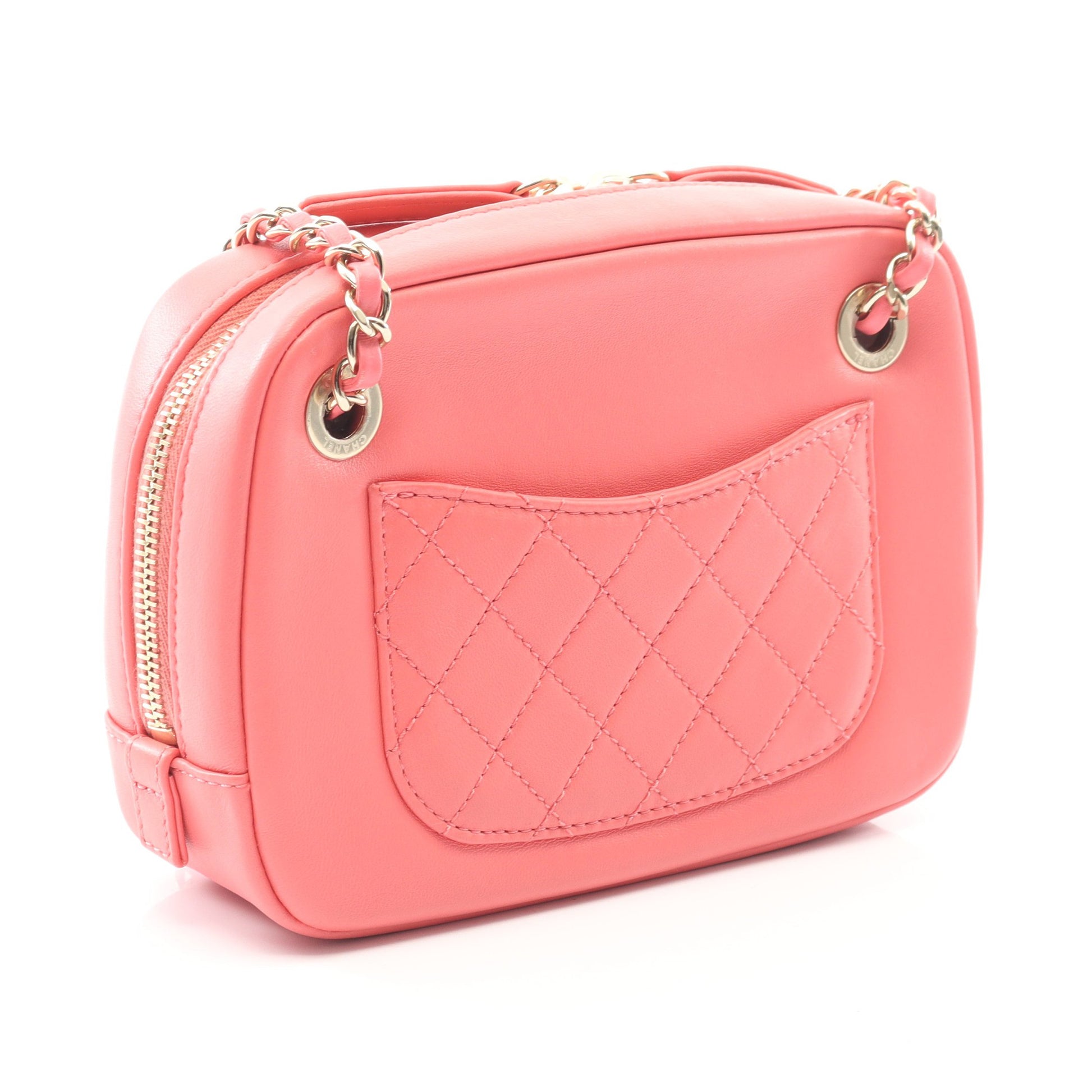 ココマーク チェーンショルダーバッグ ラムスキン ピンク ゴールド金具 ビジュー シャネル バッグ CHANEL