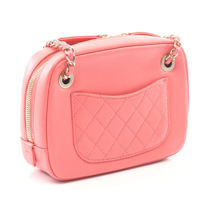 ココマーク チェーンショルダーバッグ ラムスキン ピンク ゴールド金具 ビジュー シャネル バッグ CHANEL