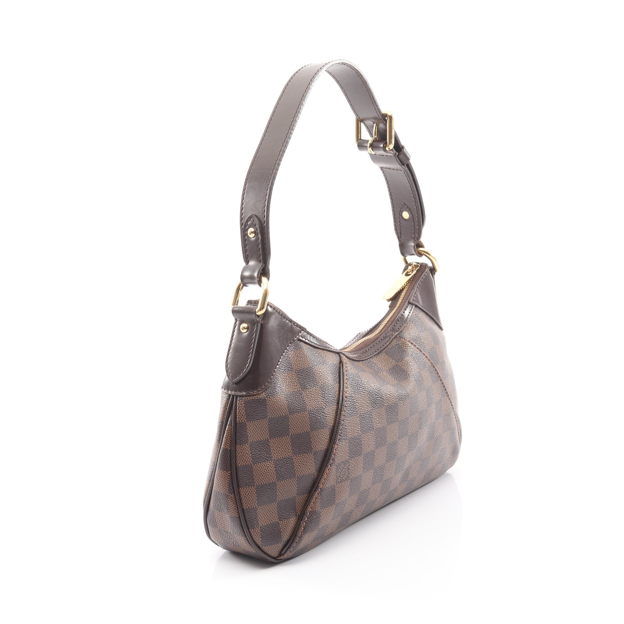 テムズPM ダミエエベヌ ワンショルダーバッグ PVC レザー ブラウン