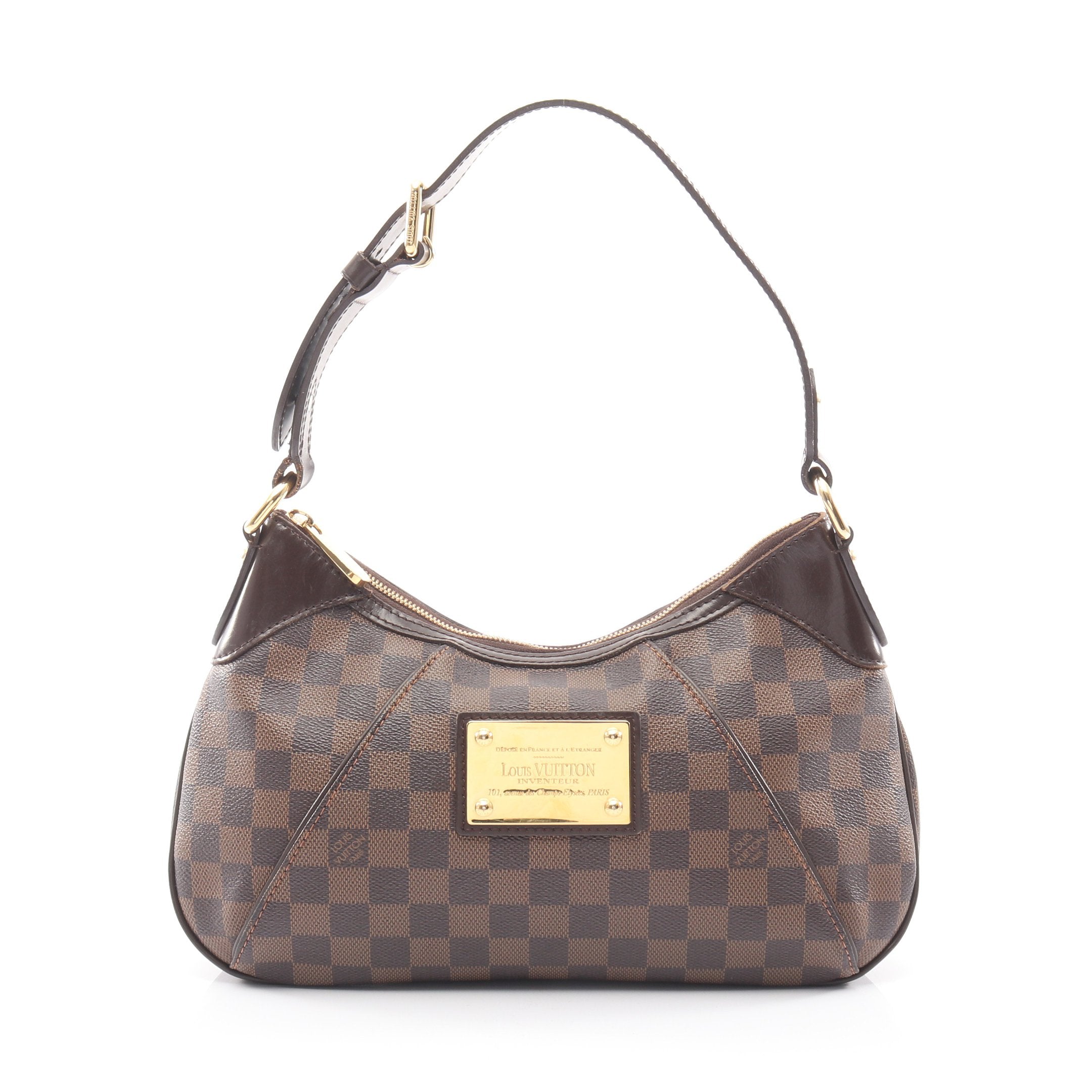 ルイ・ヴィトン テムズpm テムズPM ダミエエベヌ ワンショルダーバッグ PVC レザー ブラウン