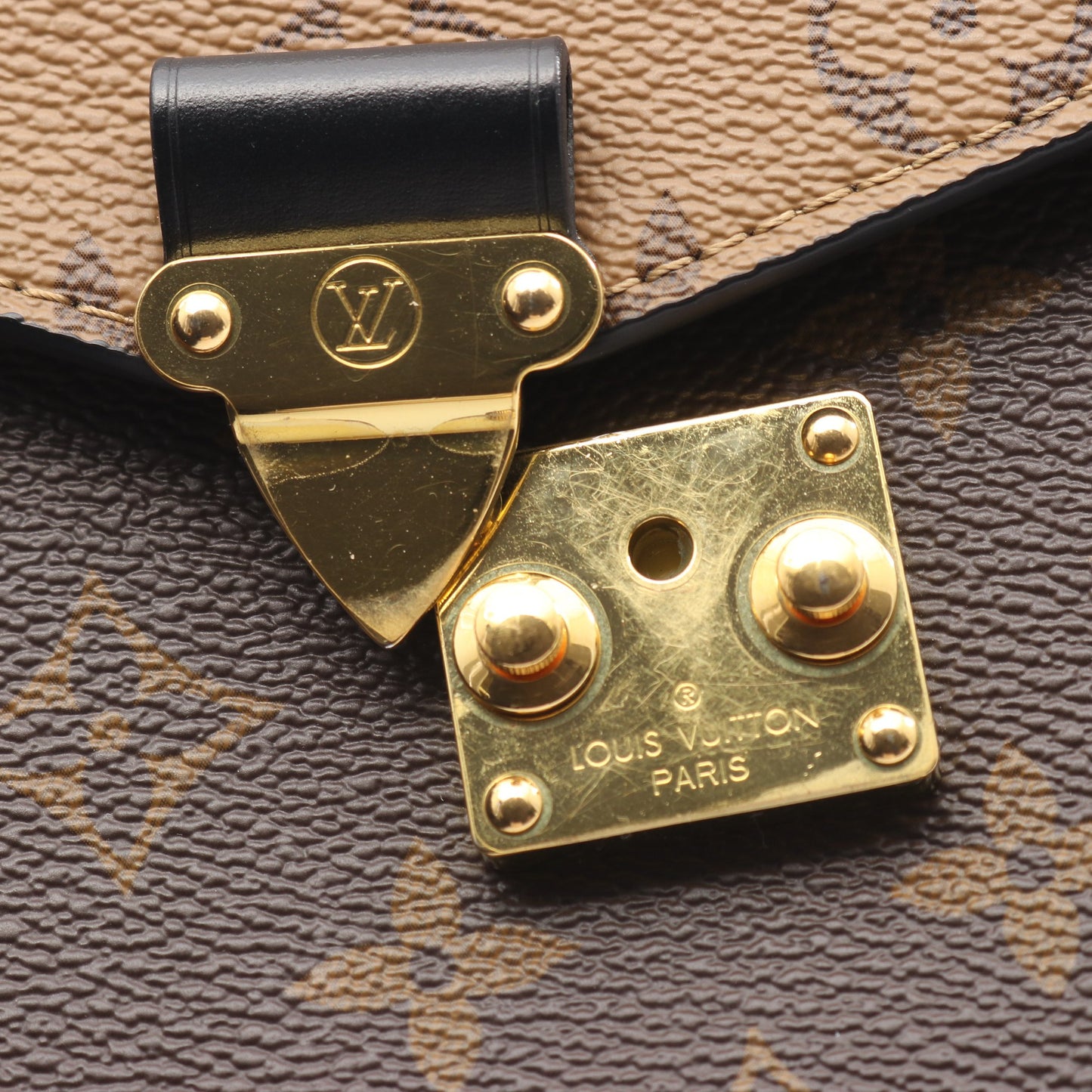 ポシェット メティス MM モノグラムリバース ハンドバッグ PVC レザー ブラウン ブラック 2WAY ルイヴィトン バッグ LOUIS VUITTON