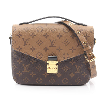 ポシェット メティス MM モノグラムリバース ハンドバッグ PVC レザー ブラウン ブラック 2WAY ルイヴィトン バッグ LOUIS VUITTON