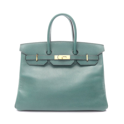 バーキン35 ヴェールヴェンガル ハンドバッグ アルデンヌ グリーン ゴールド金具 ○X刻印 エルメス バッグ HERMES