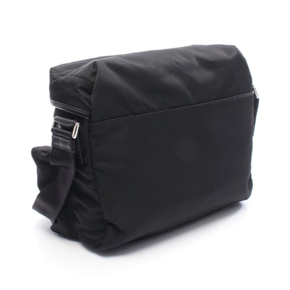 Re-Nylon メッセンジャーバッグ ショルダーバッグ ナイロン レザー ブラック プラダ