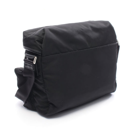 Re-Nylon メッセンジャーバッグ ショルダーバッグ ナイロン レザー ブラック プラダ