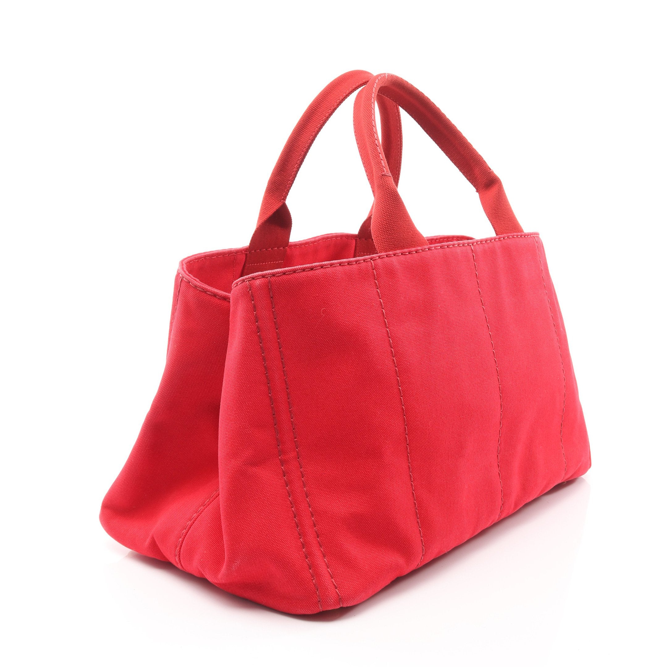 プラダ PRADAカナパ トートバッグ ハンドバッグ　L PRADA CANAPA カナパ レッド トートバッグ PRADA - PRADA CANAPA