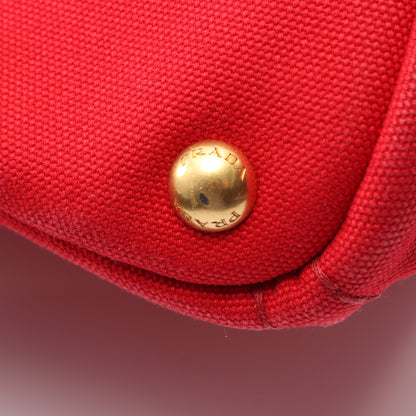 CANAPA カナパ ハンドバッグ トートバッグ キャンバス レッド プラダ バッグ PRADA