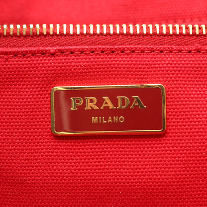 CANAPA カナパ ハンドバッグ トートバッグ キャンバス レッド プラダ バッグ PRADA