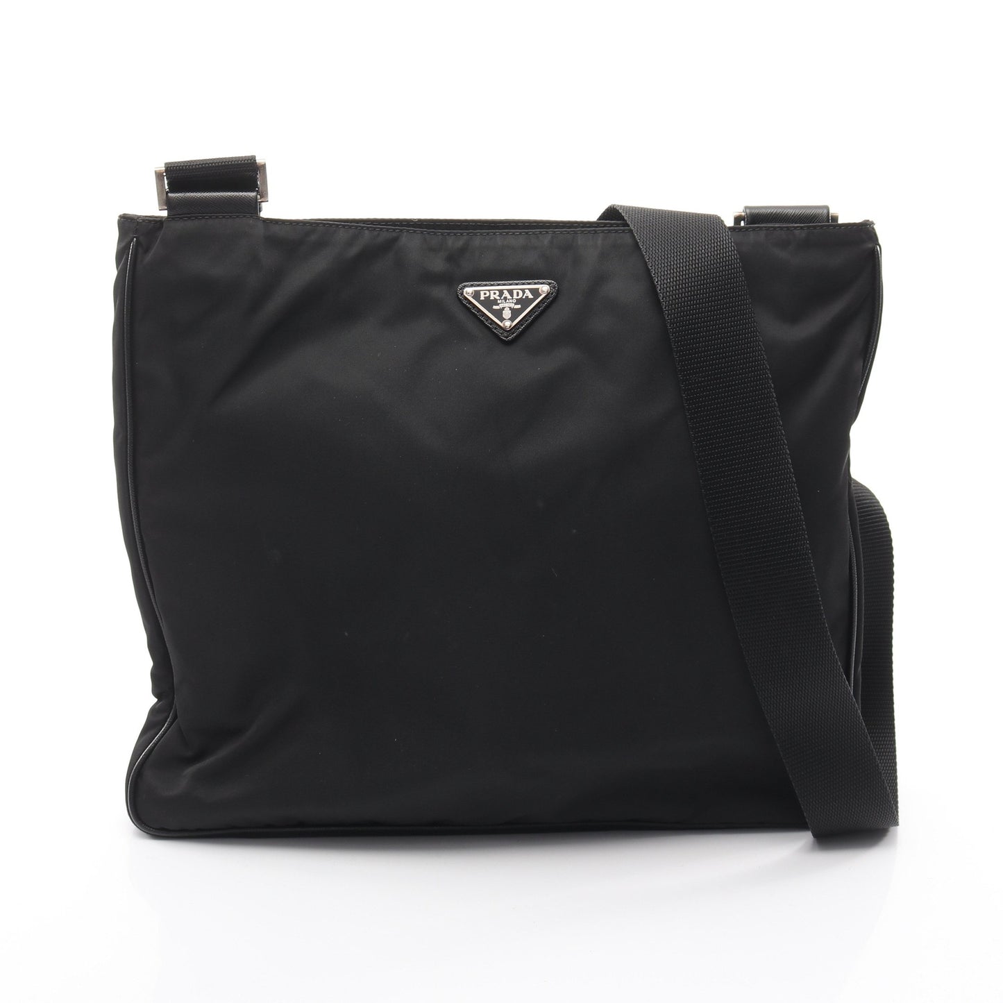 TESSUTO+SAFFI ショルダーバッグ ナイロン サフィアーノレザー ブラック プラダ バッグ PRADA