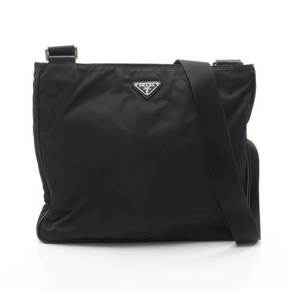 TESSUTO+SAFFI ショルダーバッグ ナイロン サフィアーノレザー ブラック プラダ バッグ PRADA
