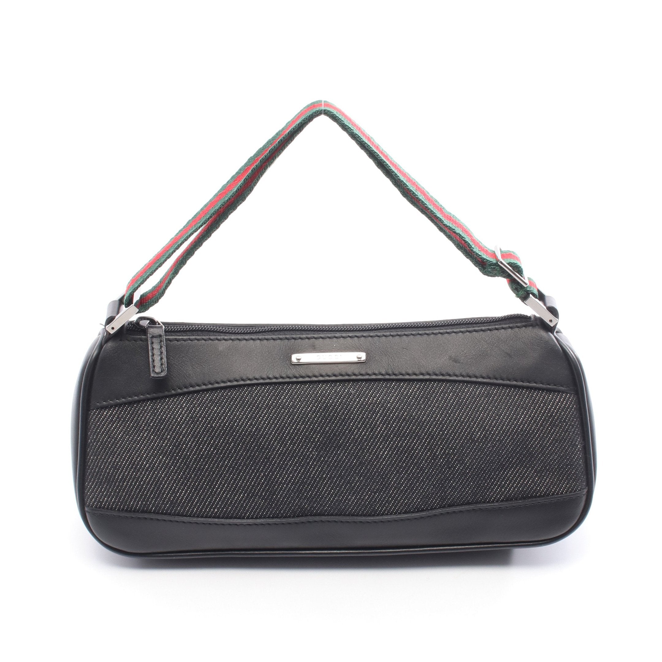 GUCCI アクセサリーポーチ　ハンドバッグ　シェリー　グッチ シェリーライン アクセサリーポーチ ハンドバッグ デニム レザー