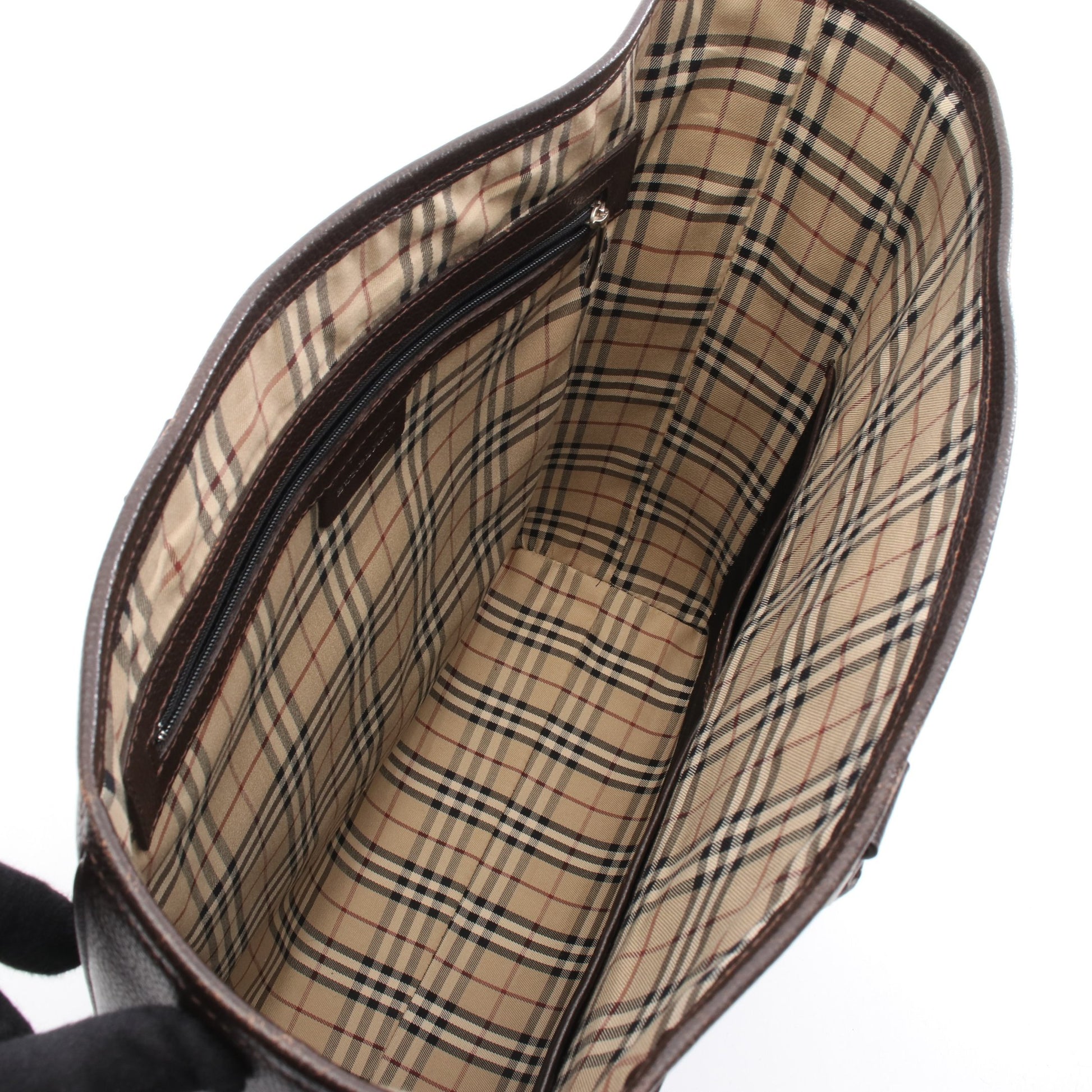 ハンドバッグ トートバッグ レザー ダークブラウン バーバリー バッグ BURBERRY