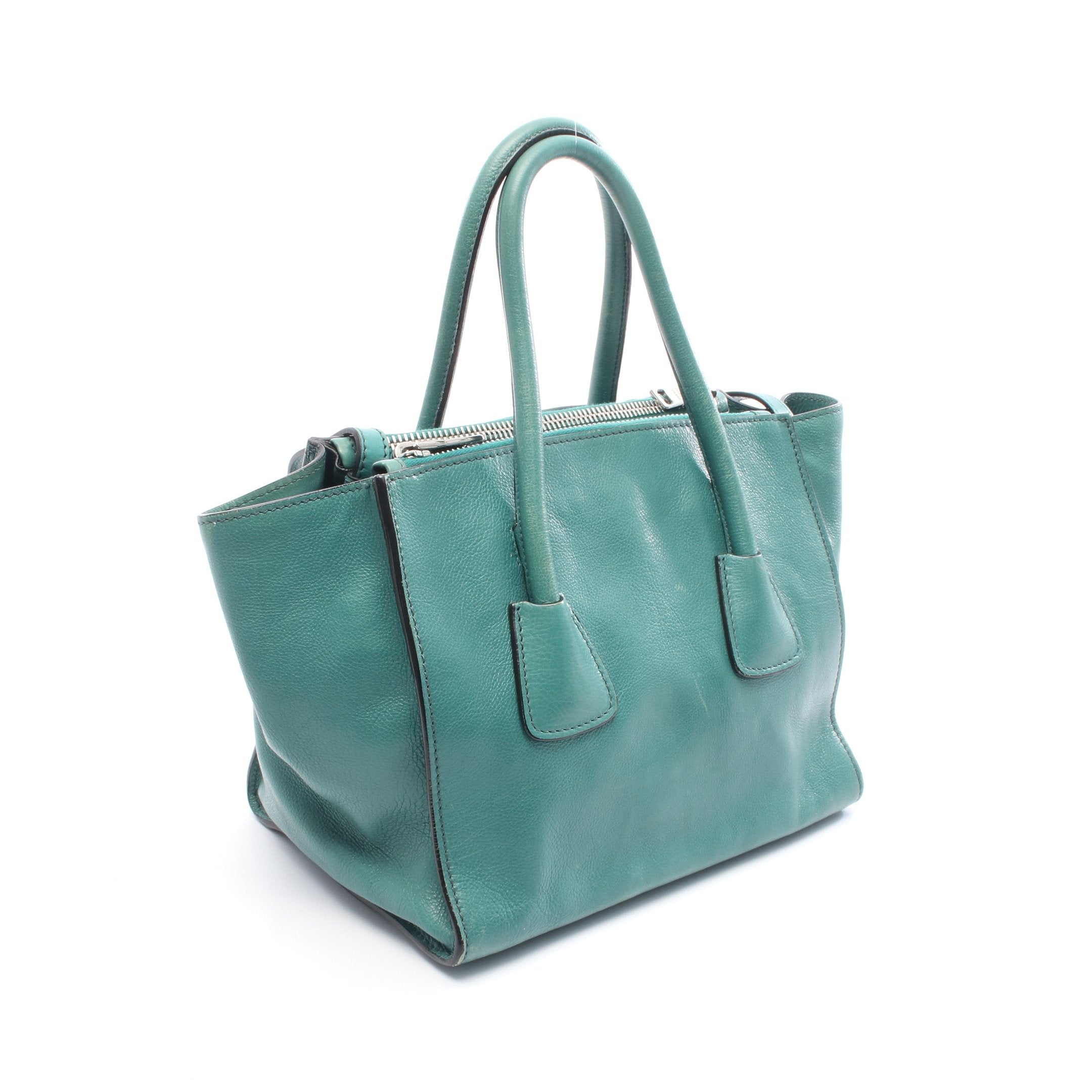 GLACE'CALF ハンドバッグ レザー グリーン 2WAY プラダ – RECLO