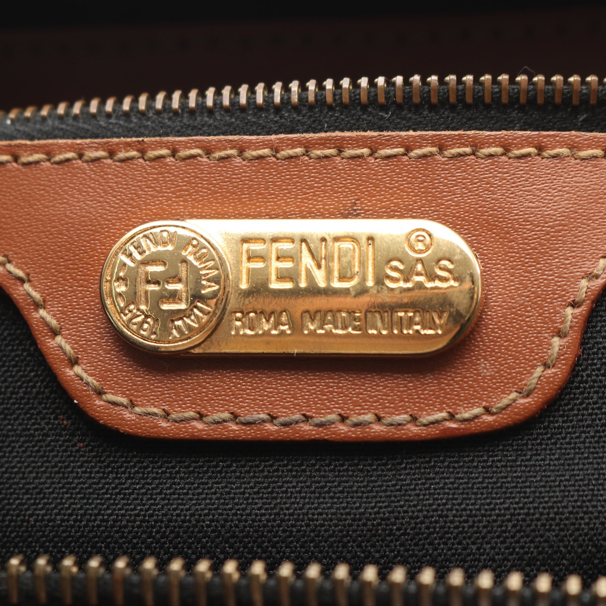 ぺカン ハンドバッグ ミニボストンバッグ PVC レザー ブラウン ブラック フェンディ バッグ FENDI