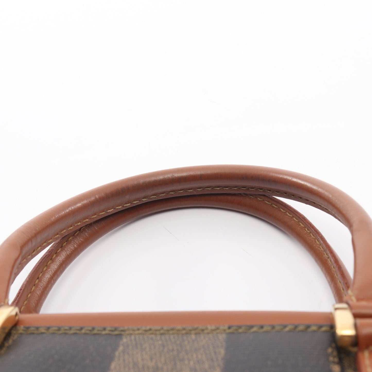 ぺカン ハンドバッグ ミニボストンバッグ PVC レザー ブラウン ブラック フェンディ バッグ FENDI
