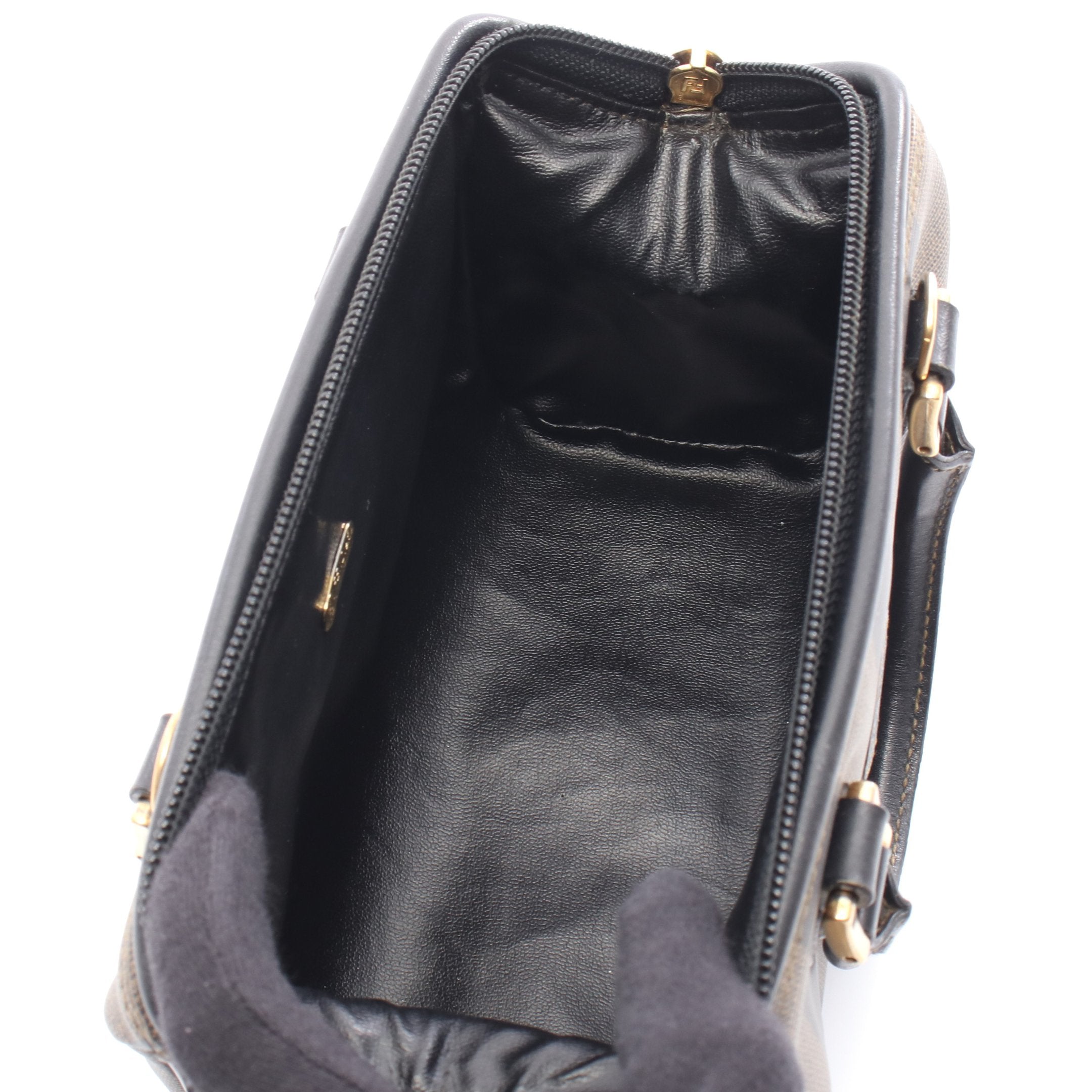 ペカン ハンドバッグ ミニボストンバッグ PVC レザー ベージュ