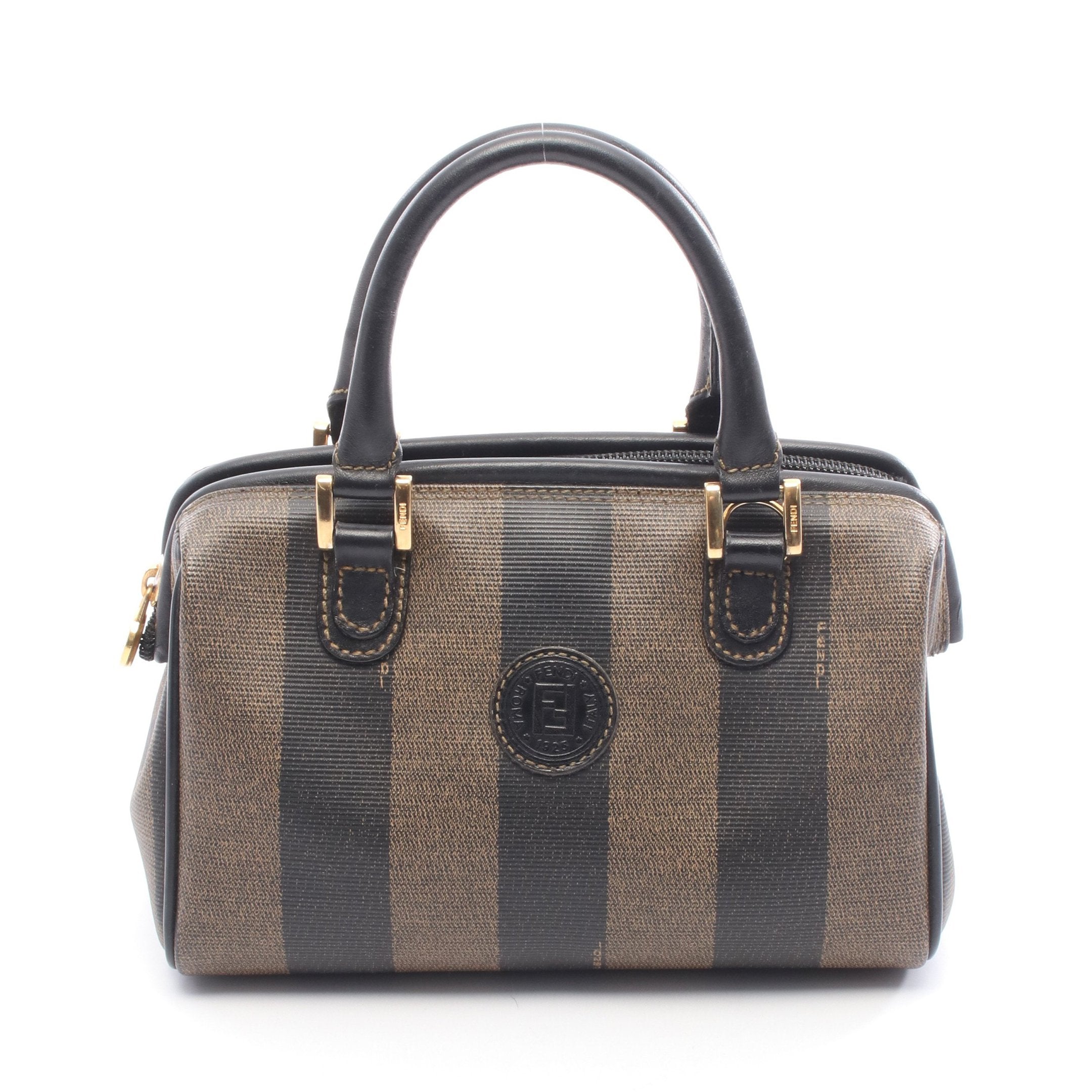 ペカン ハンドバッグ ミニボストンバッグ PVC レザー ベージュ