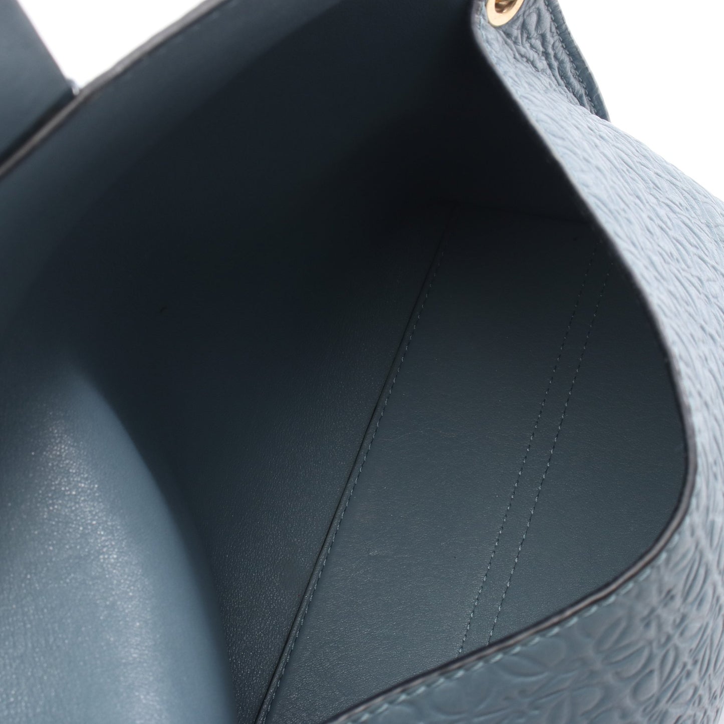 アベニュー リピートアナグラム チェーンショルダーバッグ レザー ブルー ロエベ バッグ LOEWE