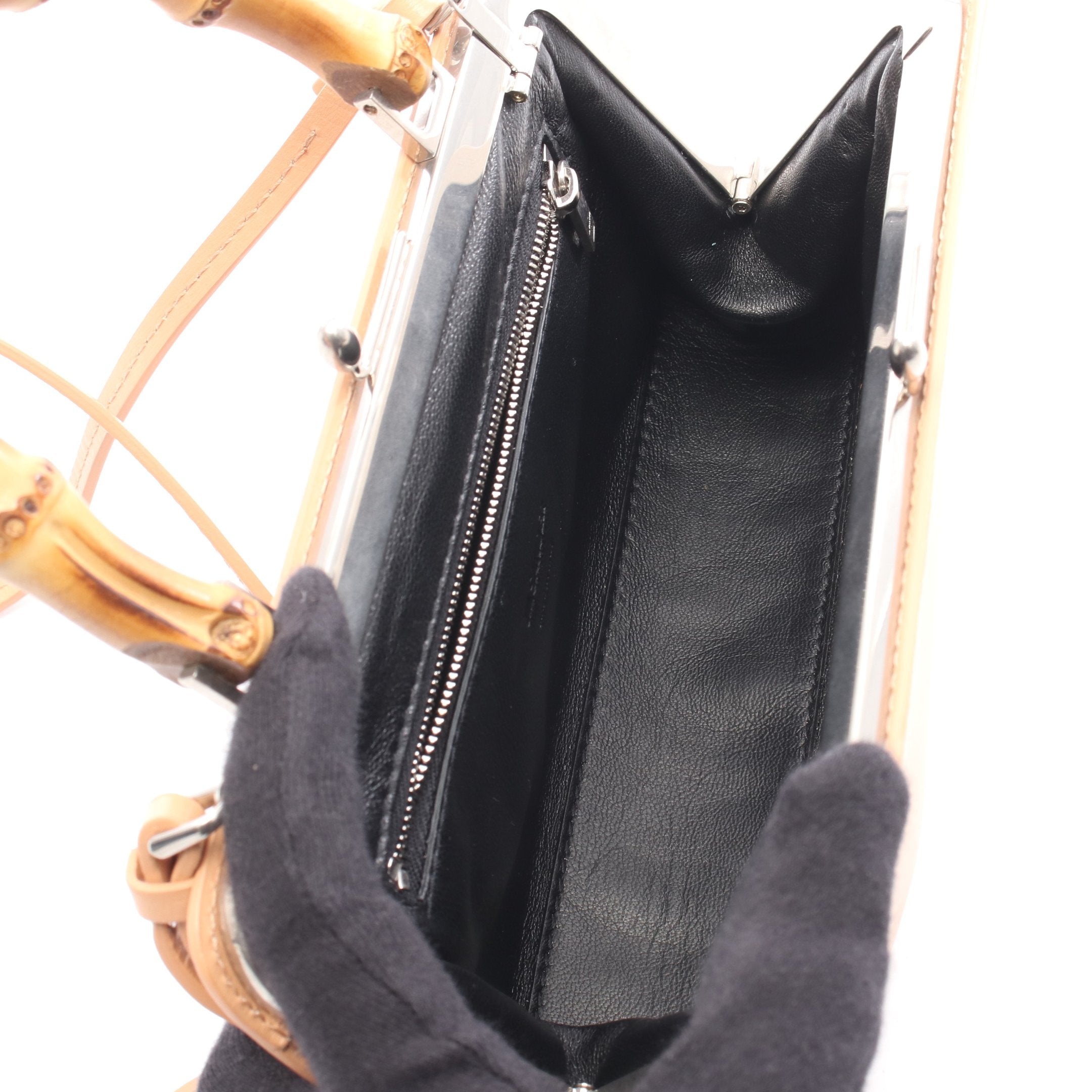 GOJI MINI ゴジ ミニ バンブー ハンドバッグ レザー ベージュ 2WAY