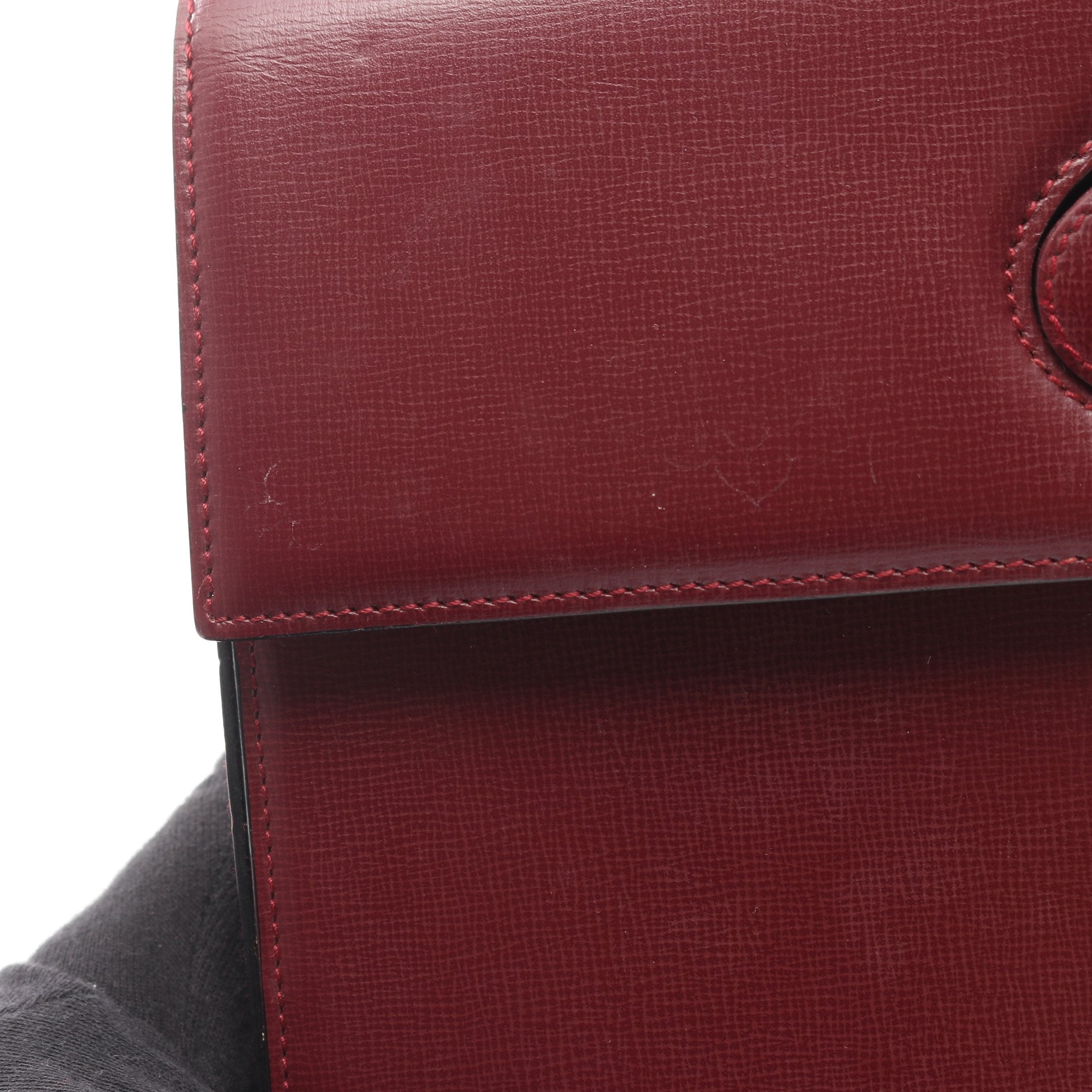 マストライン トップハンドル ハンドバッグ レザー ボルドー