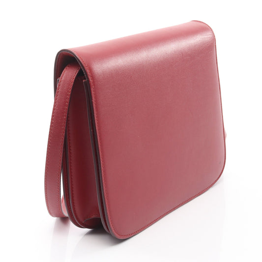 クラシックボックス ミディアム ショルダーバッグ レザー レッド セリーヌ