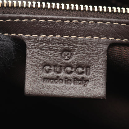 GGクリスタル ハンドバッグ トートバッグ コーティングキャンバス レザー ベージュ ブラウン グッチ バッグ GUCCI