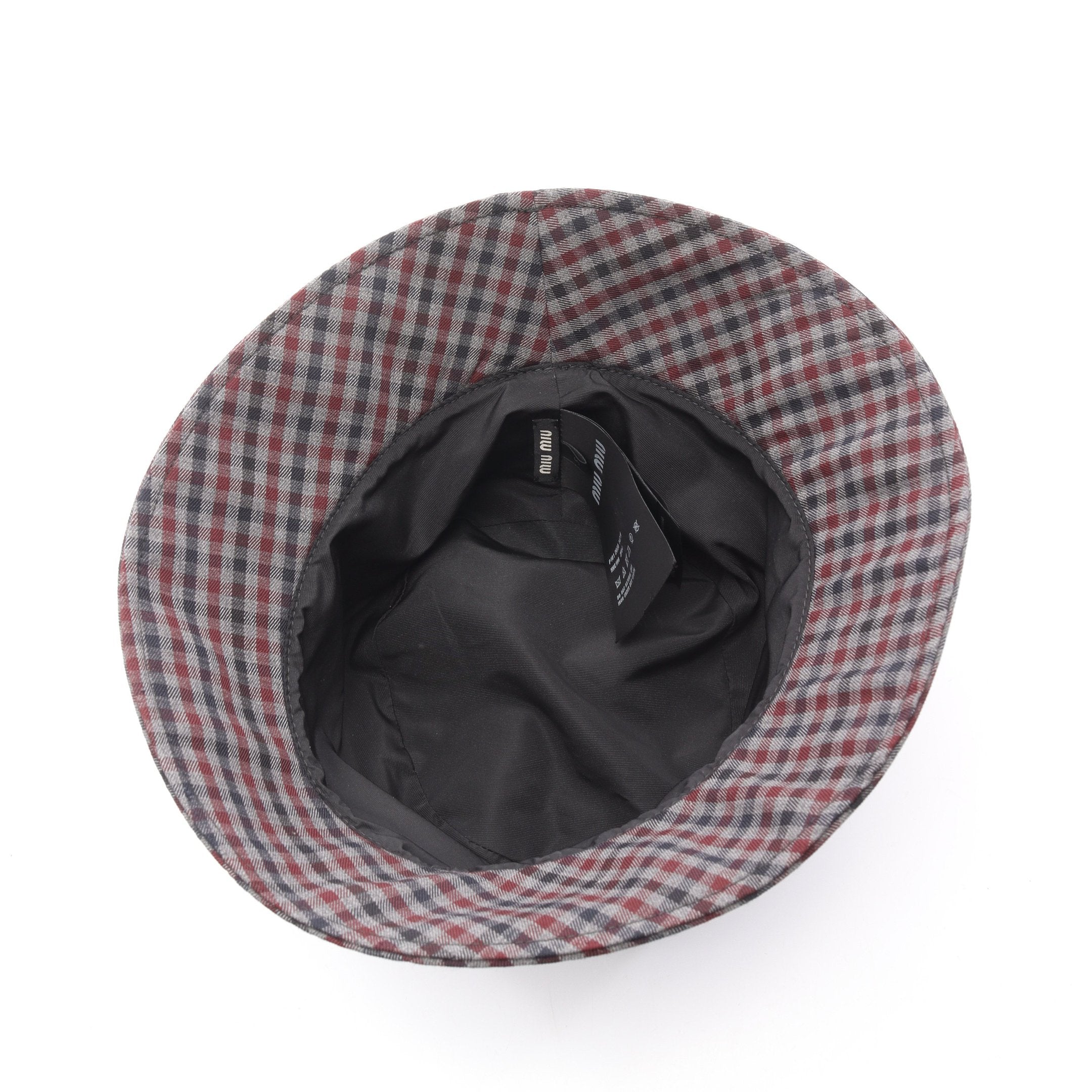 ミュウミュウ　帽子　チェック MIUMIU】ミュウミュウ『ロゴ チェック柄 キャップ sizeS』5HC179 2D0S