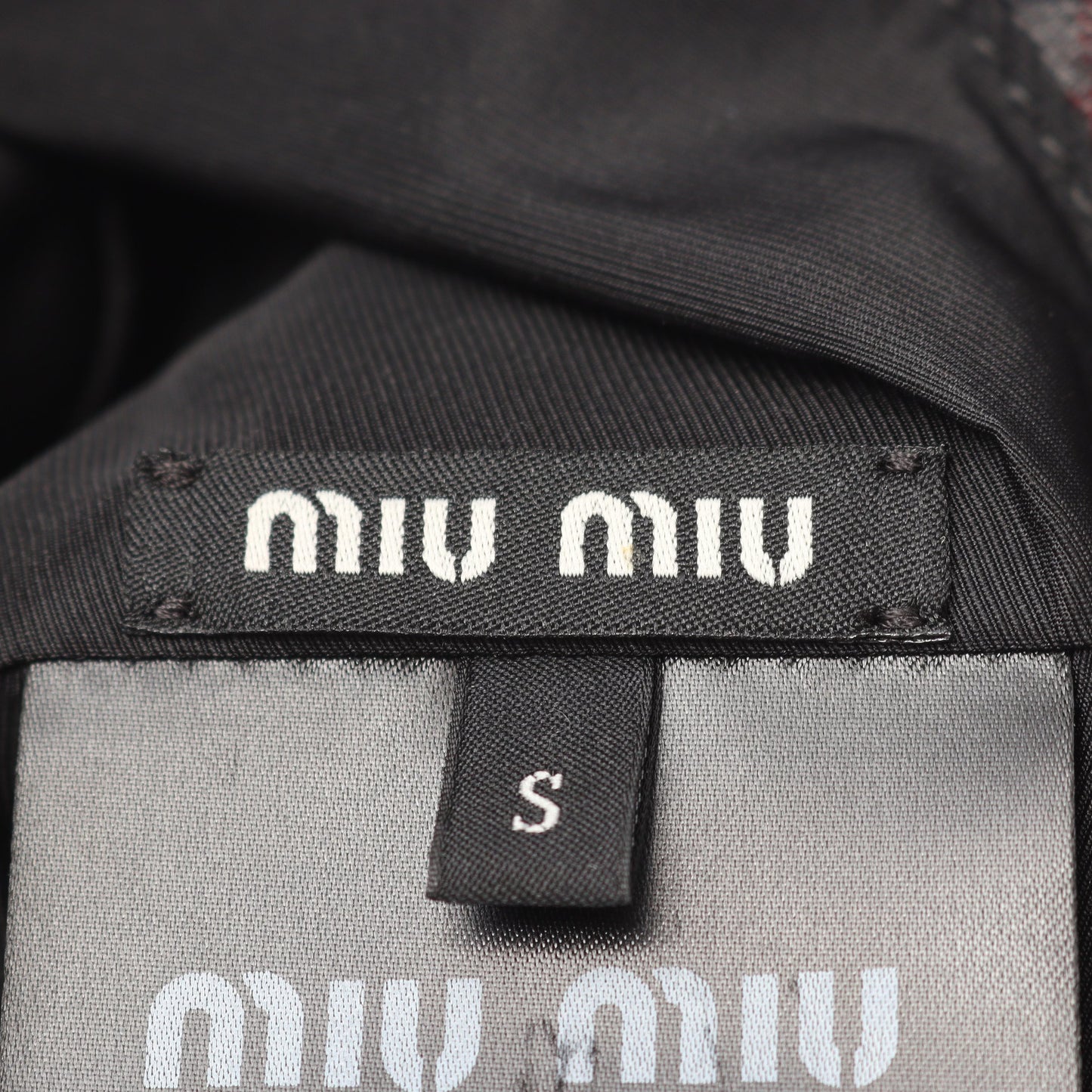 ロゴ刺繍 チェック バケット ハット ウール グレー マルチカラー ミュウミュウ 財布・小物 miu miu