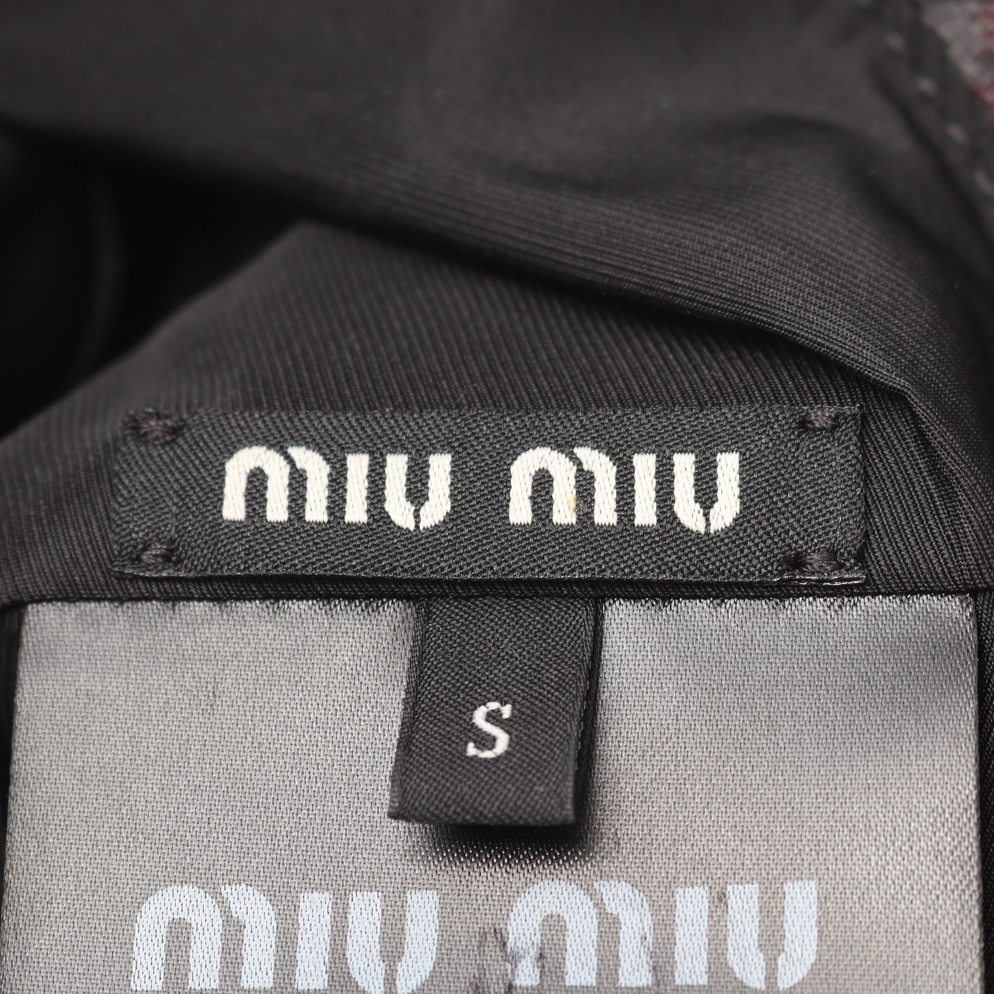 ロゴ刺繍 チェック バケット ハット ウール グレー マルチカラー ミュウミュウ 財布・小物 miu miu
